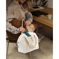 thumbnail image 3 of Insulated Lunch Box for Women, 12L Puffy Reusable Lunch Bag for Work, Office & Picnic, Leak-Proof Tote with Shoulder Strap,Cream, 3 of 7