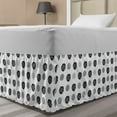 thumbnail image 1 of Floral Bed Skirt, Repeating Pattern with Rose Petals and Dotted Rounds Monochrome Art, Elastic Bedskirt Dust Ruffle Wrap Around for Bedding Decor, 4 Sizes, Charcoal Grey and White, by Ambesonne, 1 of 2
