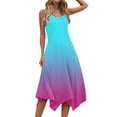 thumbnail image 6 of fheaev Summer Tank Dress for Women Casual Loose Sundress Long Dress Sleeveless Round Neck Below The Knee Dresses A Line Flowy Cover Up Beach Vacation Midi Dress, 6 of 8