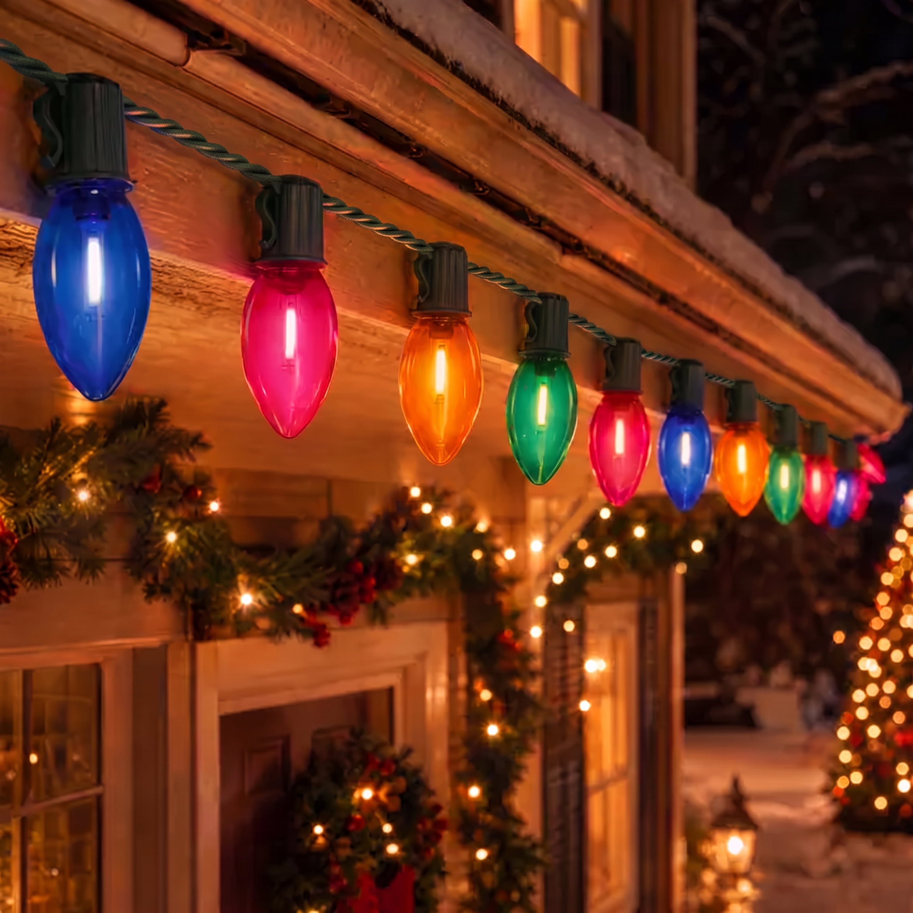 Holiday Time 25-Count LED C9 Christmas String Lights, Multicolor photo 2