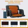 thumbnail image 3 of Slsy Double Heated Stadium Seat Bleacher Seat with Back & Arm Support, Portable 6 Reclinng Positions Stadium Seating for Bleachers, Bleacher Seats for Sports Events, Outing, Travelling, Hiking, 3 of 11