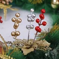 thumbnail image 4 of 20/1 piezas de ramas de bayas de Navidad, 7 cabezas, ramo de flores de bayas de acebo rojas artificiales para hacer tú mismo adornos de mesa para corona de árbol de Navidad, 4 of 6