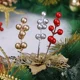 thumbnail image 4 of 20/1 piezas de ramas de bayas de Navidad, 7 cabezas, ramo de flores de bayas de acebo rojas artificiales para hacer tú mismo adornos de mesa para corona de árbol de Navidad, 4 of 6