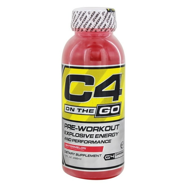 Cellucor C4 On The Go RTD PreWorkout Explosive Energy and Performance Watermelon 10 oz