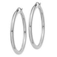 thumbnail image 2 of Primal Gold 14 Karat White Gold 3mm Lightweight Tube Hoop Earrings, 2 of 4