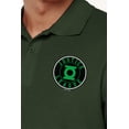 thumbnail image 5 of Justice League Green Lantern Athletic Logo Cotton Polo Shirt, Hunter Green, X-Large, 5 of 6
