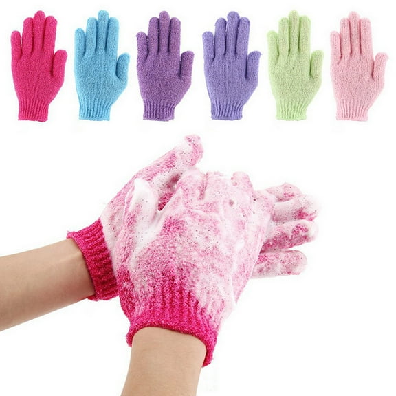 Ruanlalo Shower Gloves,2Pcs Scrubbing Gloves Soft Fast Foaming Exfoliation Deep Clean Bathing Exfoliating Massage Gloves Bathroom Accessories