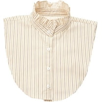 Camicover Women Ruffle Mock Neck Detachable Half Blouse Shirts Fake Collar Dickey Collar Faux False Collar for Girls