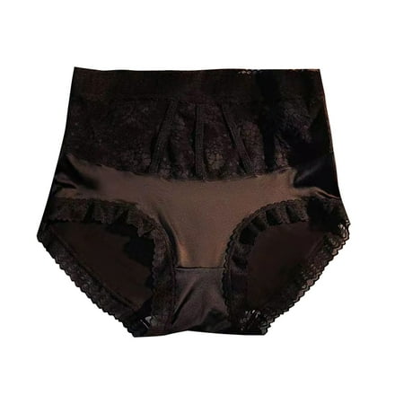 Kmdttou Womens Underwear Breathable Wicking Sexy Lace High Cut Panties Comfort Bikini Panty Stretch Underpants Breathable Ladies Briefs (Available in Plus Size) Black-XL