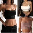 thumbnail image 4 of Chaleco multicolor cómodo sin espalda, cuello medio, con cordones y sexy de color sólido para mujer de verano, 4 of 6
