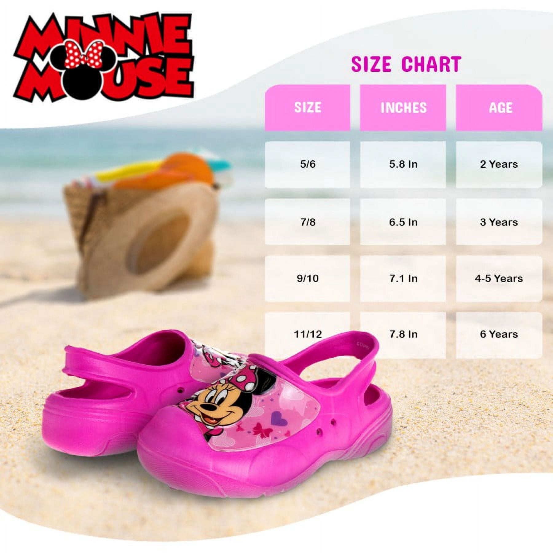 Disney Minie Mouse Girls Clogs Closed Toe with Back Strap Sandals , Pink, 9-10