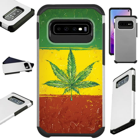 Compatible Samsung Galaxy S10 S 10 5G (2019) Case Hybrid TPU Fusion Phone Cover (Weed Nation