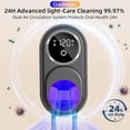 thumbnail image 3 of UV Toothbrush Sanitizer Holder, Auto-Sensor Wall-Mount Tooth Brush Cleaner with Heated Drying, 2 Slots LED Smart Screen for Bathroom (Black, 3 of 3