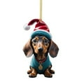 thumbnail image 1 of Adorno de perro de dibujos animados de Navidad, figuritas acrílicas para perros, decoración, suministros para fiesta en casa, 1 of 6