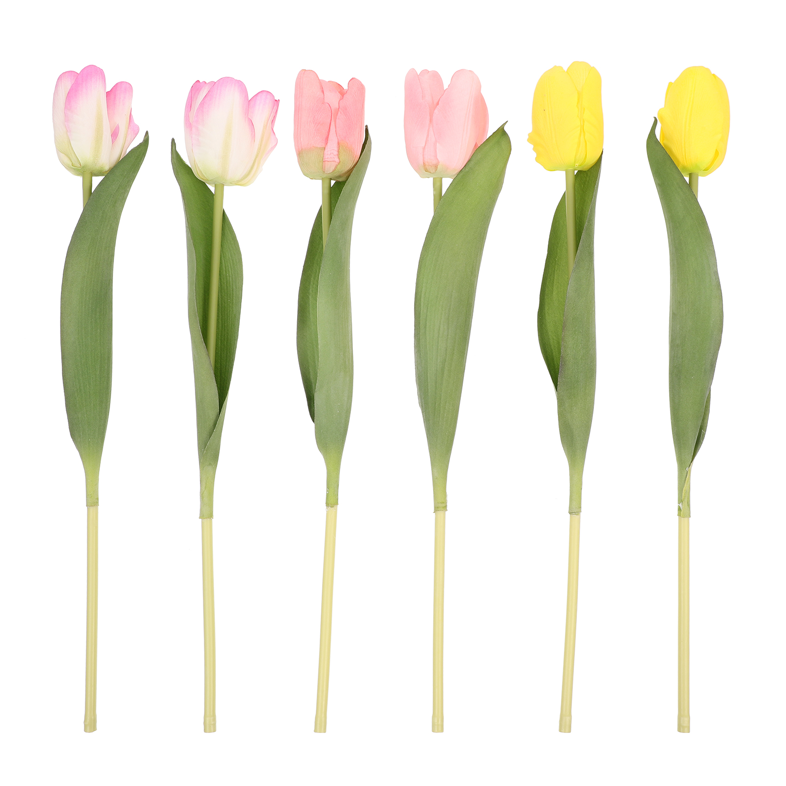 Tulips Artificial Fake Flowers Flower Bouquet Faux Tulip Stems Silk