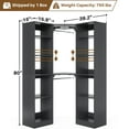 thumbnail image 7 of Aheaplus Freestanding Corner Closet Organizer, 39.2" W x 80" H - 12 Shelves & 2 Hanging Rods, Space-Saving for Walk-in Closets,Black, 7 of 7