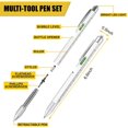 thumbnail image 7 of 9 in 1 Multitool Pen for Dad - Led Light, Stylus, Screwdriver, Opener, Ruler, Level Gifts for Boyfriend 6PCS,6 x Multitool Pen,Black&Silver&Yellow, 7 of 7