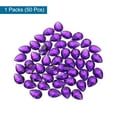 thumbnail image 3 of Uxcell 50PCS Flat Back Acrylic Teardrop Gems 13x18mm Artificial Rhinestones for DIY Crafts Bead Deep Purple, 3 of 6