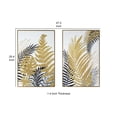 thumbnail image 5 of Benjara Nir 23 x 35 Set of 2 Palm Leaf Wall Art - Black Gold/Gray Wood, 5 of 6