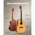 thumbnail image 3 of Donner Paquete de guitarra acústica de 41 pulgadas para principiantes adultos con lección en línea, guitarra acústica de acero de tamaño completo 4/4 con bolsa de concierto, afinador, correa, cuerdas,, 3 of 5