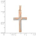 thumbnail image 3 of 14k Rose Gold Rhodium Hollow Cross Pendant Charm, 3 of 4