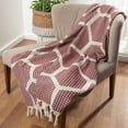 thumbnail image 6 of Ox Bay Burgundy Honeycomb Hexagon Ultra-Soft Turkish Cotton Adult Throw Blanket, 50" x 60', 6 of 8