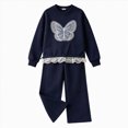 thumbnail image 3 of KPOPLK Toddler Girl Clothes 2T 3T 4T 5T 6T Fall Winter Outfits 2 Piece Floral Shirt Top Flared Pant Girls Clothing Set Size 4-5 Years, 3 of 8