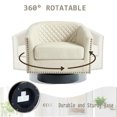 thumbnail image 2 of DREAMSIDEA Swivel Club Chair for Living Room, PU Leather Swivel Barrel Accent Chair Comfy Single Reading Armchair - Beige, 2 of 7