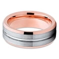 thumbnail image 3 of Silly Kings 8mm Gray Brushed Tungsten Carbide Wedding Ring Rose Gold Comfort Fit Band, 3 of 3