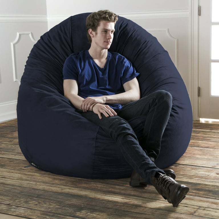 Jaxx 6 Foot Cocoon - Large Bean Bag Chair for Adults, Navy 