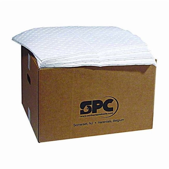 Brady Sorbent Pad, 31 gal, 15 in x 19 in, Oil, White, 200 PK SXT200