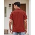 thumbnail image 5 of COOFANDY Men's Retro 50S Bowling Shirts Casual Button Down Short Sleeve Hawaiian Shirts, 5 of 6