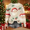 thumbnail image 6 of Lorytime Womens Crewneck Sweatshirt Oversized Christmas Santa Claus Shirt Long Sleeve Pullover Tops for Holiday, 6 of 8