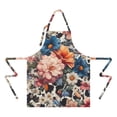thumbnail image 2 of Pioneer Flower Floral Print Pattern Apron-Garden Aprons for Women with Pockets-Cotton Linen Waterproof Kitchen Cooking Gardening Aprons Adjustable for Kitchen,Cooking,BBQ and Salon 33x27 Inch, 2 of 7