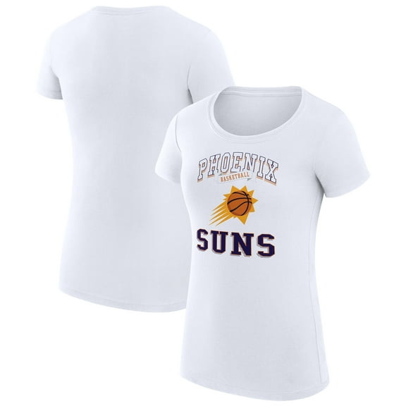 Women's G-III 4Her by Carl Banks White Phoenix Suns Super-Slim Fit Lightweight Team Logo T-Shirt