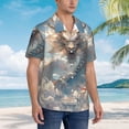 thumbnail image 3 of Balery Cool Cloud White Dragon Camisas hawaianas de manga corta para hombre, camisas playeras de corte holgado, camisas de vacaciones con botones,Large, 3 of 7