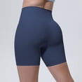 thumbnail image 5 of Dwellite No Front Seam High Waisted Workout Biker Shorts for Womens Tummy Control Soft Yoga Pants Gym Blue XL, 5 of 9