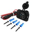 thumbnail image 2 of MMOBIEL Universal Waterproof Dual USB Charger Blue LED Indicator Power Outlet Socket 12V-24V Output 5V 2.1A Charger, 2 of 6