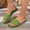 Green, variant on Womens Square Toe Flat Slippers with Metal Rivet Studded Decoration, Open Toe Slip On Lightweight Sandals for Beach Pool Comfort