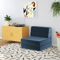 thumbnail image 3 of Novogratz The Flower Chaise Modulaire et Lit de Repos pour Enfants 5-en-1, Velours Bleu Indigo, 3 of 8