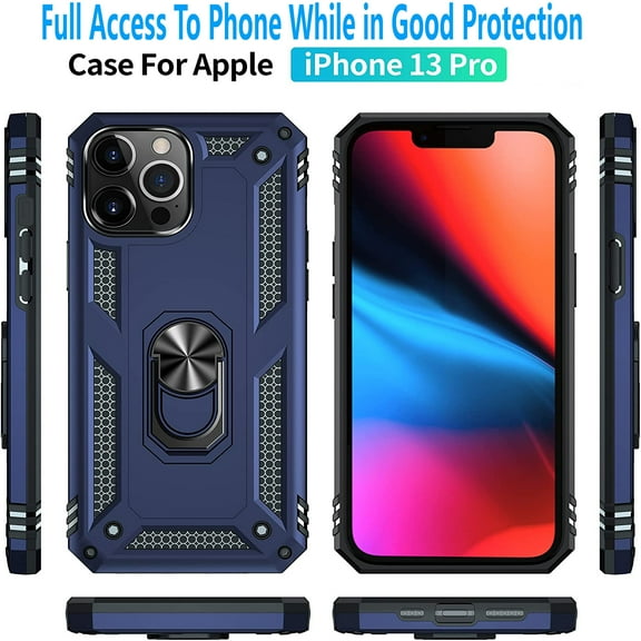 iPhone 13 Pro Case, [Not Fit for iPhone 13 /Mini/ Pro Max], STARSHOP Drop Protection Ring Kickstand Cover- Ink Blue