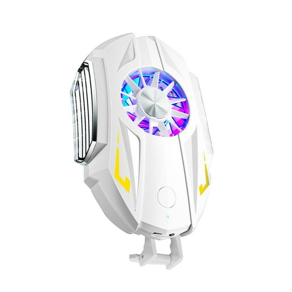 Seitruly Ventilador de refrigeración para teléfono móvil, radiador portátil, 3 marchas, ajustable, recargable, Universal, Cool Gaming, accesorio de Teléfono y Comunicación Blanco