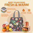 thumbnail image 5 of Pioneer Flower Floral Print Pattern Insulated Lunch Bag for Women & Adults,Large Portable Soft Cooler Lunch Bag,Thermal Food Storage Tote with Pearl Cotton,8.66L,8.75x5.75x9.5 Inch, 5 of 6