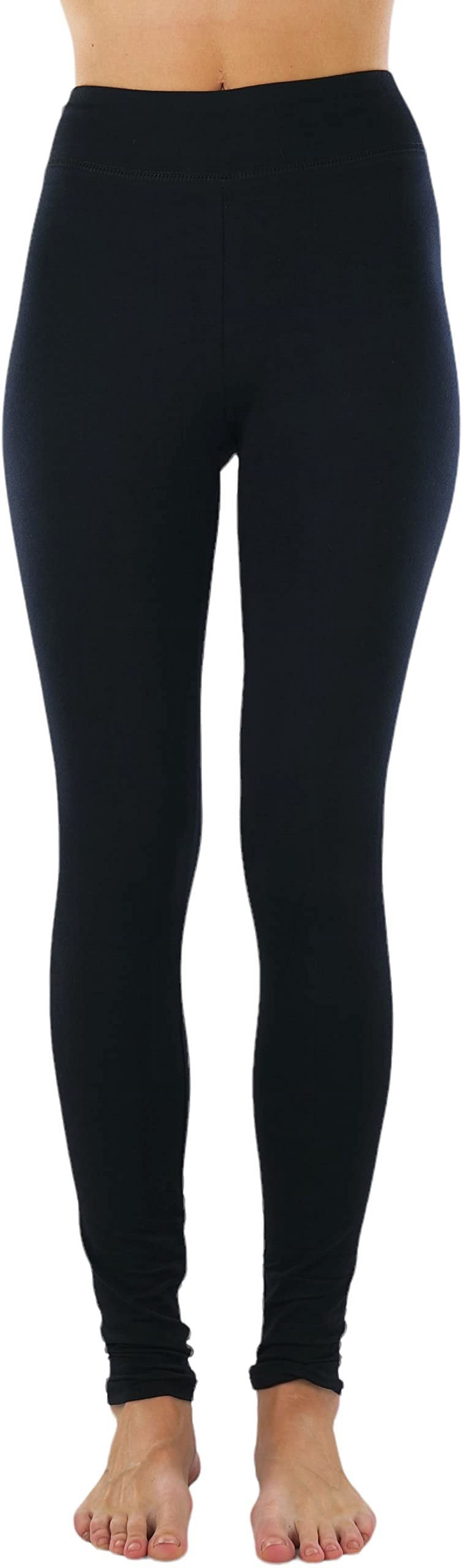 Women's Medium Weight Classic Breathable Cotton Legging - Black - Medium - image 4