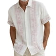 thumbnail image 2 of Beach Shirts for Men Summer Short Sleeve Button Down Lapel Collar Loose Fit Hoho Floral Print Casual Vacation Shirt, 2 of 4