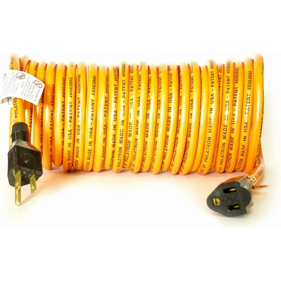 Flexy Coiled Extension Cord 14 Gauge 15 Amps - Extends From 10 In. To 20 Ft.