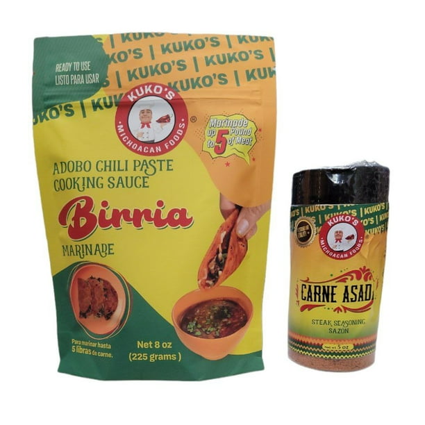 Birria marinade Adobo cooking sauce 8oz & carne asada latin seasoning
