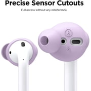 elago Earbuds Cover Designed for Apple AirPods 2 & 1 or EarPods, Silicone Ear Tips, Ear Grip, Sound Quality Enhancement [4 Pairs: 2 Large + 2 Small] (Lavender)