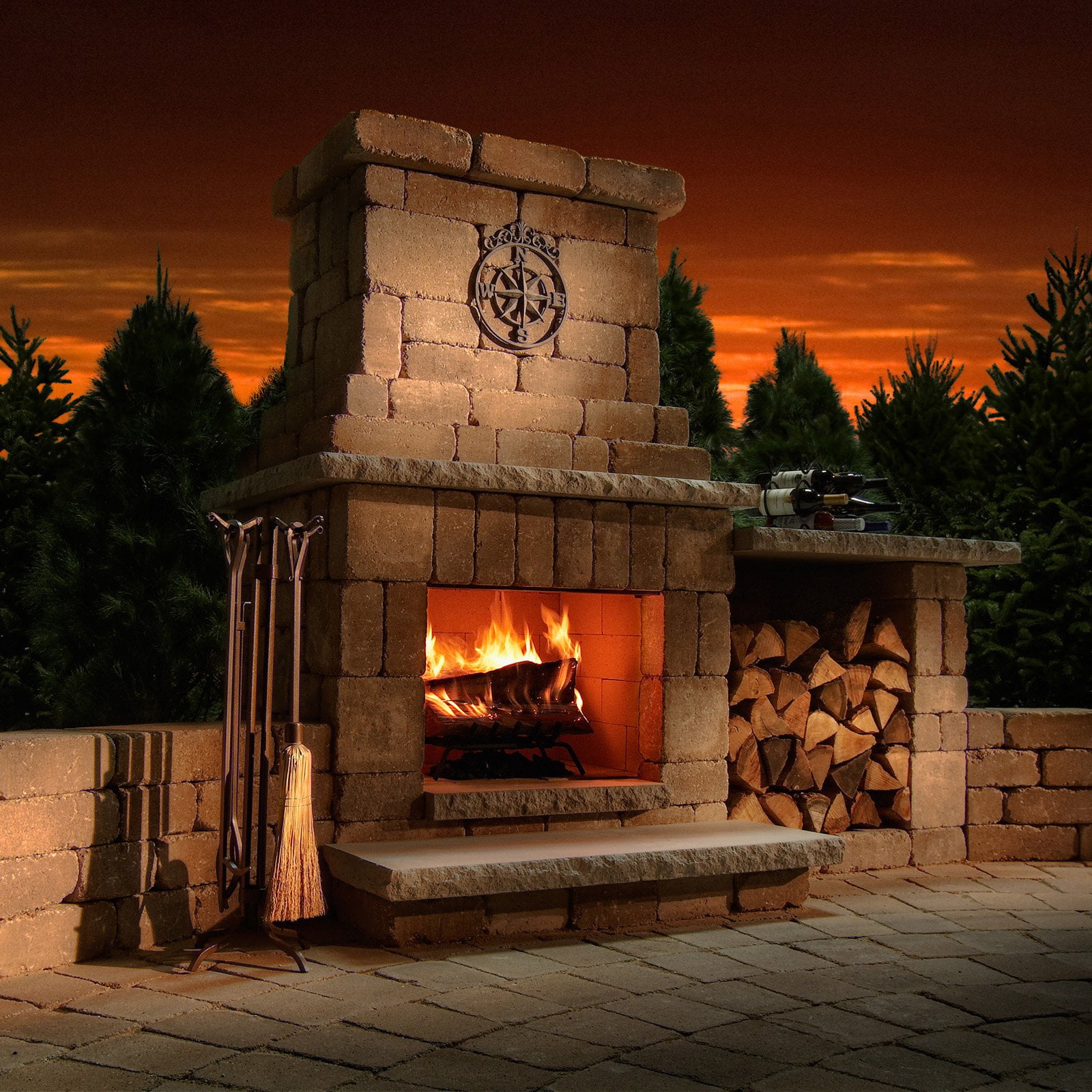 Mortarless Outdoor Fireplace Ideas Necessories Colonial Outdoor Fireplace Com
