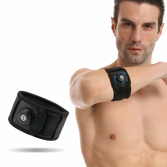 XIRQI Adjustable Elbow Brace for Men and Women – Tendonitis Arm Support Strap with Dial Compression, Pain Relief for Tennis Elbow, Golfer’s Elbow & Bursitis, Breathable & Durable, Plus Size